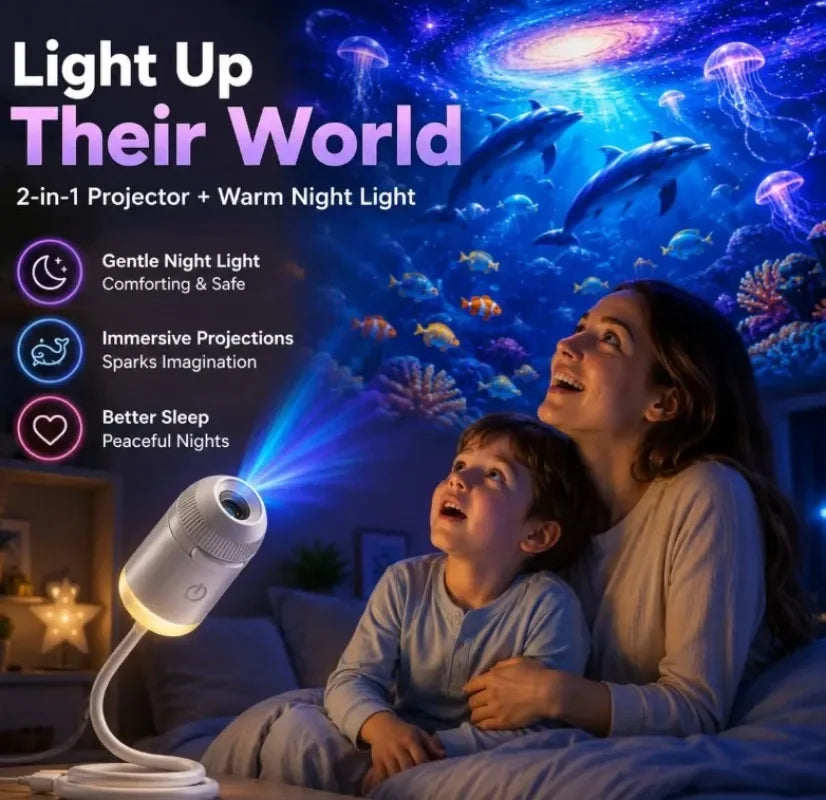 2‑in‑1 Rotatable Galaxy Starry Sky Sunset Projector Lamp Wiring‑Free Portable Car Home Atmosphere Light  Adults Gift