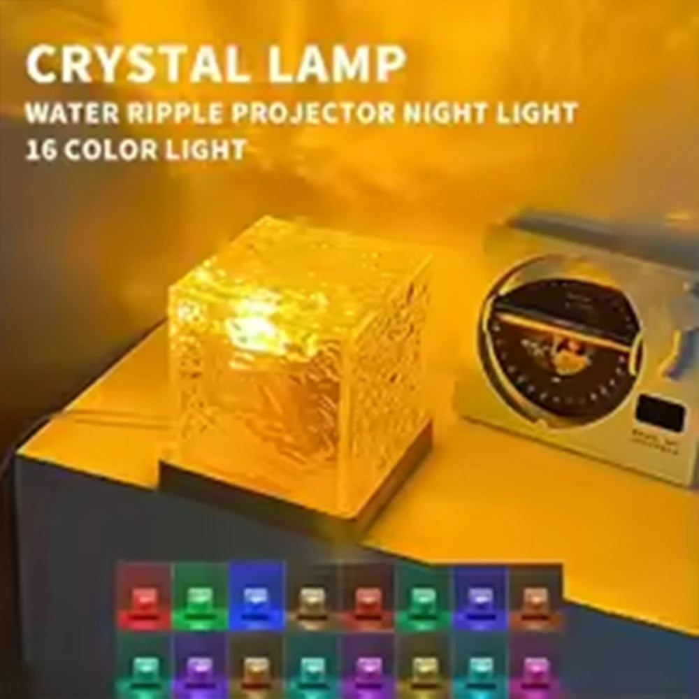 HOMEFISH RGB 16 Colors Aurora Ocean Wave Projector Night Light, Remote Control Rechargeable Table Lamp for Bedroom Decor