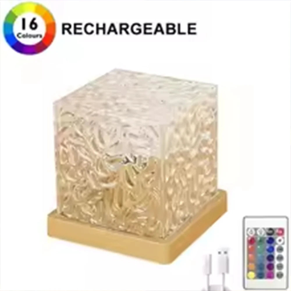 HOMEFISH RGB 16 Colors Aurora Ocean Wave Projector Night Light, Remote Control Rechargeable Table Lamp for Bedroom Decor